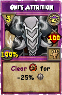 Wizard101 Storm spell card: Oni's Attrition, Spell ID 8505