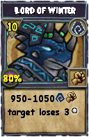 Wizard101 Shadow spell card: Lord of Winter, Spell ID 8515