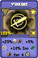 Wizard101 Star spell card: Virulence, Spell ID 8520