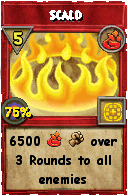Wizard101 Fire spell card: Scald, Spell ID 8522
