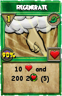 Wizard101 Life spell card: Regenerate, Spell ID 8529