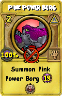 Wizard101 Myth spell card: Pink Power Borg, Spell ID 8540