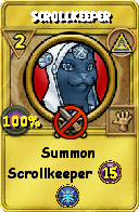 Wizard101 Myth spell card: Scrollkeeper, Spell ID 8545