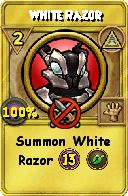 Wizard101 Myth spell card: White Razor, Spell ID 8561