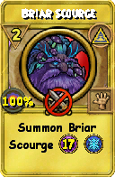 Wizard101 Myth spell card: Briar Scourge, Spell ID 8562