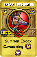Wizard101 Myth spell card: Ixcax Cursedwing, Spell ID 8568