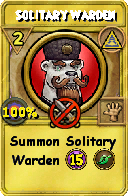 Wizard101 Myth spell card: Solitary Warden, Spell ID 8574