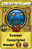 Wizard101 Myth spell card: Conscripted Mander, Spell ID 8577