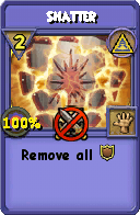 Wizard101 Myth spell card: Shatter, Spell ID 8579