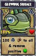 Wizard101 Shadow spell card: Glowbug Squall, Spell ID 8599