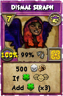 Wizard101 Storm spell card: Dismal Seraph, Spell ID 8602