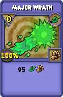 Wizard101 Life spell card: Major Wrath, Spell ID 8623