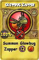 Wizard101 Myth spell card: Glowbug Zapper, Spell ID 8630