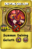 Wizard101 Myth spell card: Delving Goliath, Spell ID 8631