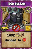Wizard101 Storm spell card: Iron Sultan, Spell ID 8638