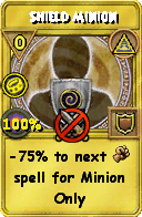Wizard101 Myth spell card: Shield Minion, Spell ID 8639