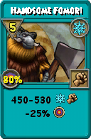 Wizard101 Ice spell card: Handsome Fomori, Spell ID 8644