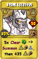 Wizard101 Myth spell card: Stone Colossus, Spell ID 8661