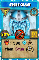 Wizard101 Ice spell card: Frost Giant, Spell ID 8665