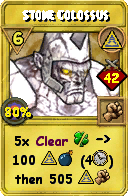 Wizard101 Myth spell card: Stone Colossus, Spell ID 8666
