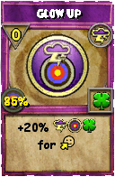Wizard101 Storm spell card: Glow Up, Spell ID 8667