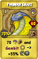 Wizard101 Storm spell card: Thunder Snake, Spell ID 8700