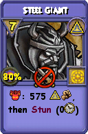 Wizard101 Myth spell card: Steel Giant, Spell ID 8704