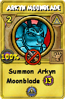 Wizard101 Myth spell card: Arkyn Moonblade, Spell ID 8712