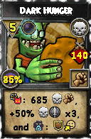 Wizard101 Death spell card: Dark Hunger, Spell ID 8716