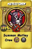 Wizard101 Myth spell card: Motley Crew, Spell ID 8718