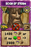 Wizard101 Storm spell card: Scion of Storm, Spell ID 8728