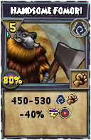 Wizard101 Shadow spell card: Handsome Fomori, Spell ID 8730