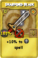 Wizard101 Sun spell card: Sharpened Blade, Spell ID 8731