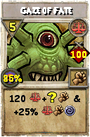 Wizard101 Balance spell card: Gaze of Fate, Spell ID 8738