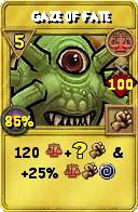 Wizard101 Balance spell card: Gaze of Fate, Spell ID 8739