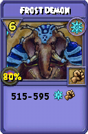 Wizard101 Ice spell card: Frost Demon, Spell ID 8783