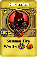 Wizard101 Myth spell card: Fire Wraith, Spell ID 8791