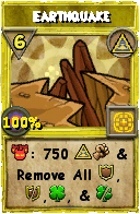 Wizard101 Myth spell card: Earthquake, Spell ID 8796