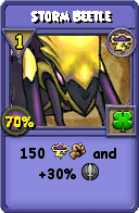 Wizard101 Storm spell card: Storm Beetle, Spell ID 8808