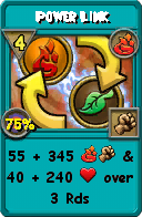 Wizard101 Fire spell card: Power Link, Spell ID 8818