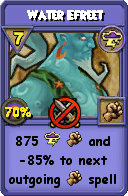 Wizard101 Storm spell card: Water Efreet, Spell ID 8832