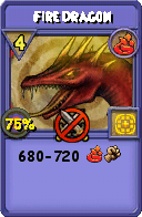 Wizard101 Fire spell card: Fire Dragon, Spell ID 8853