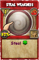 Wizard101 Fire spell card: Steal Weakness, Spell ID 8868