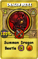 Wizard101 Myth spell card: Dragon Beetle, Spell ID 8880