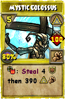 Wizard101 Myth spell card: Mystic Colossus, Spell ID 8887