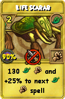 Wizard101 Life spell card: Life Scarab, Spell ID 8889