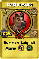 Wizard101 Myth spell card: Luigi di Mario, Spell ID 8894