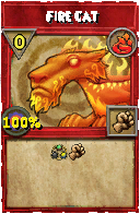 Wizard101 Fire spell card: Fire Cat, Spell ID 8898