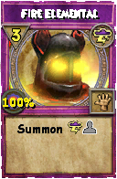 Wizard101 Storm spell card: Fire Elemental, Spell ID 8902
