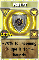 Wizard101 Star spell card: Fortify, Spell ID 8916